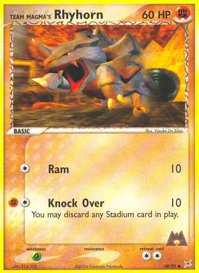Team Magma's Rhyhorn — Team Magma vs Team Aqua card #68