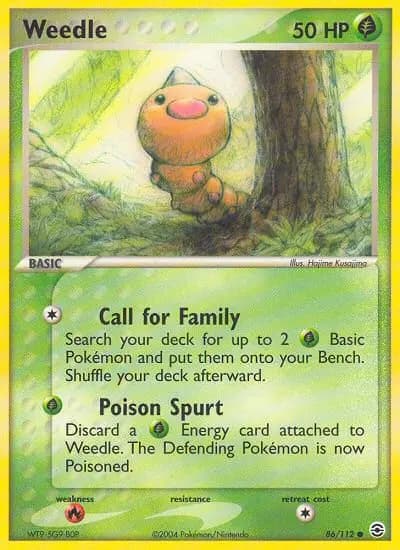 Weedle — FireRed & LeafGreen card #86