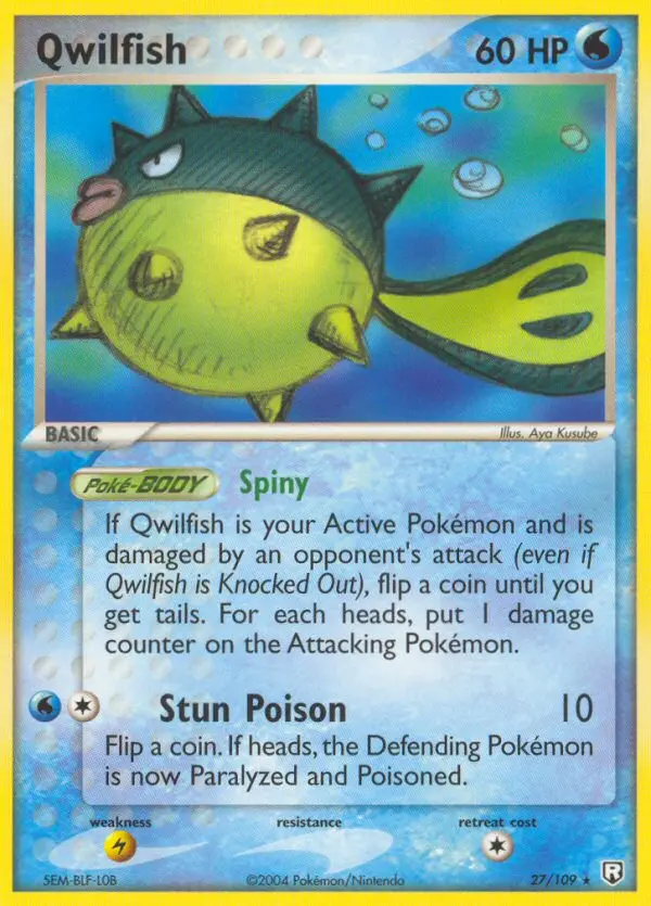 Qwilfish — Team Rocket Returns card #27