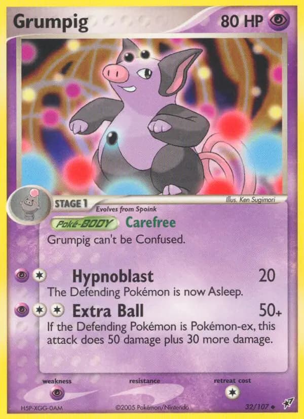Grumpig — Deoxys card #32