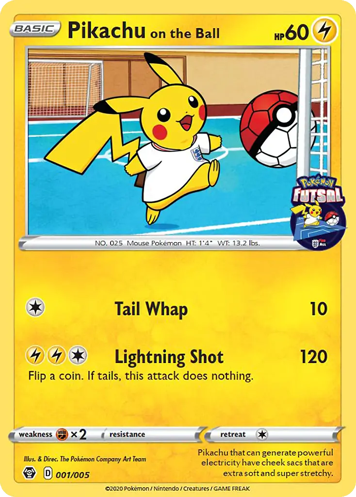 Pikachu on the Ball — Pokémon Futsal 2020 card #1