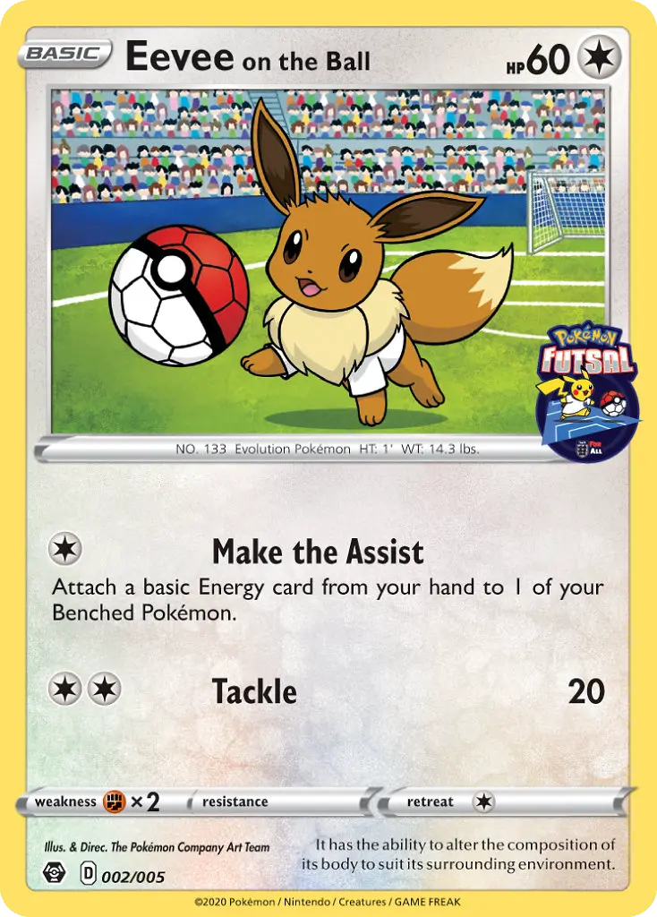 Eevee on the Ball — Pokémon Futsal 2020 card #2