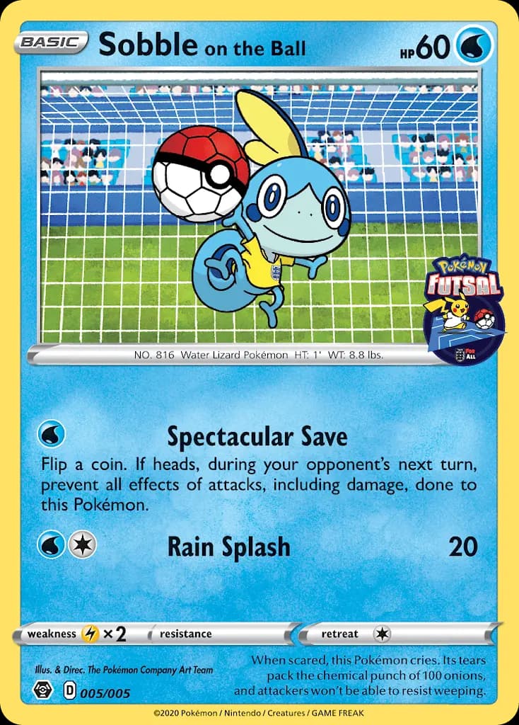Sobble on the Ball — Pokémon Futsal 2020 card #5