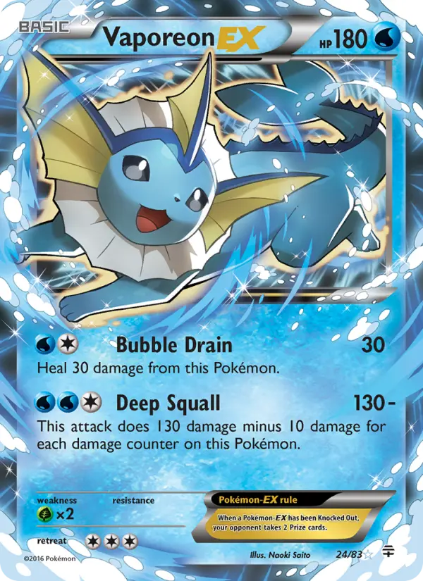 Vaporeon EX — Generations card #24