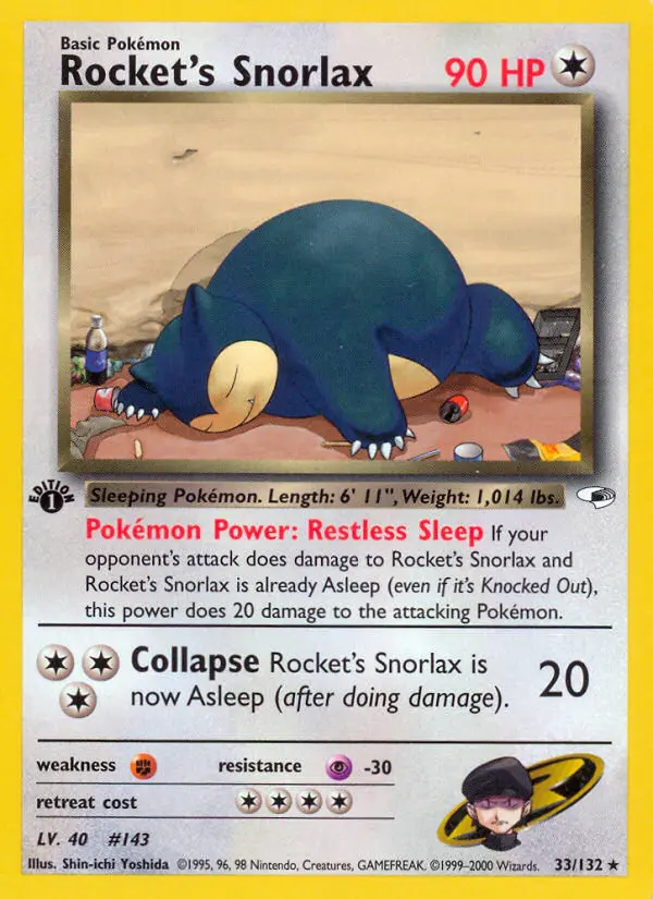 Rocket's Snorlax — Gym Heroes card #33