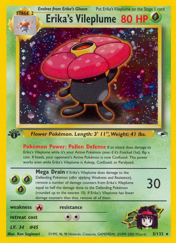 Erika's Vileplume — Gym Heroes card #5