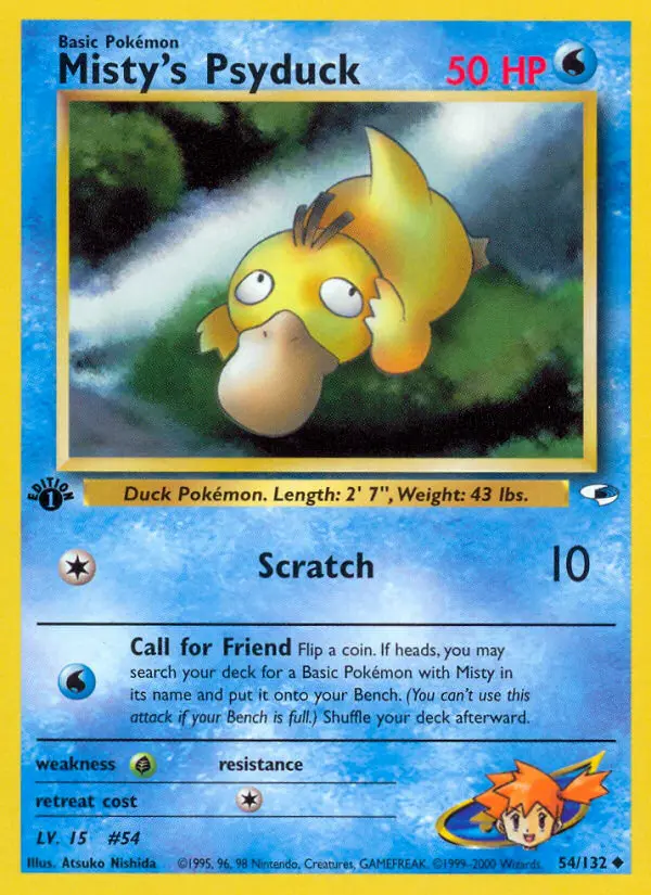 Misty's Psyduck — Gym Heroes card #54