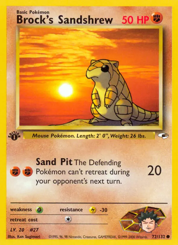 Brock's Sandshrew — Gym Heroes card #72