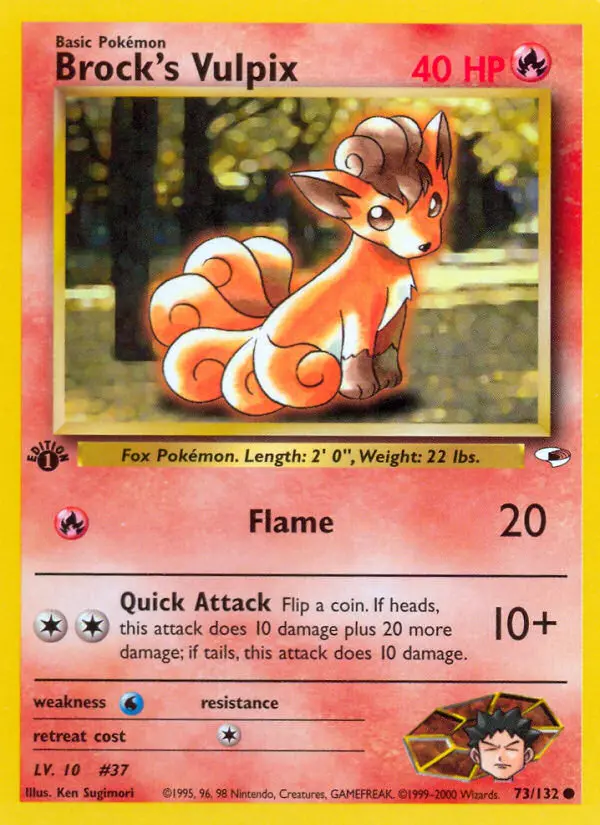 Brock's Vulpix — Gym Heroes card #73