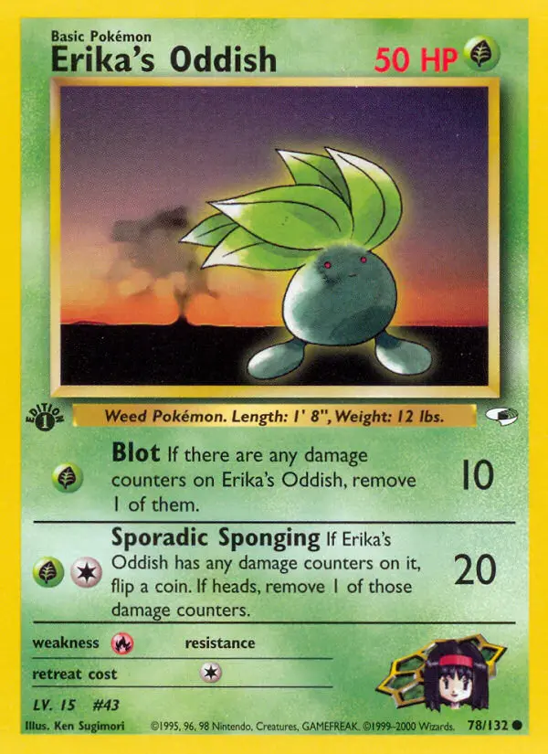 Erika's Oddish — Gym Heroes card #78