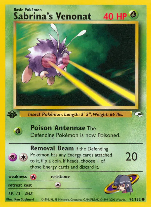 Sabrina's Venonat — Gym Heroes card #96