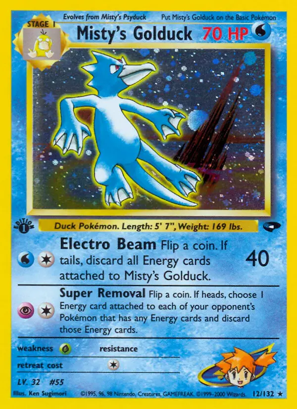 Misty's Golduck — Gym Challenge card #12
