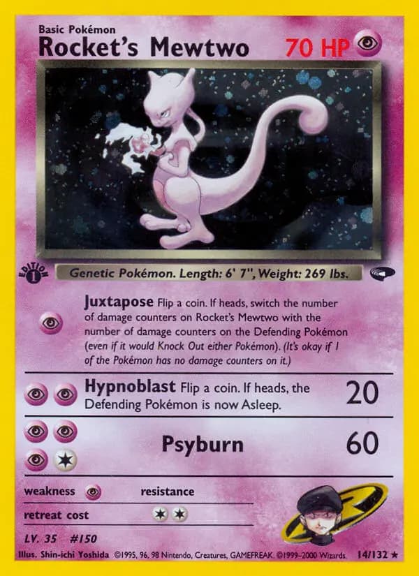 Rocket's Mewtwo — Gym Challenge card #14