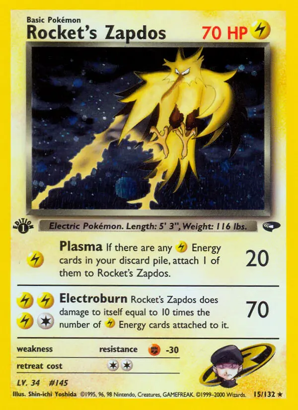 Rocket's Zapdos — Gym Challenge card #15