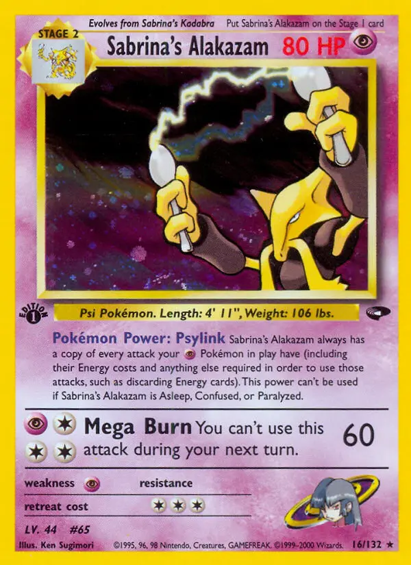 Sabrina's Alakazam — Gym Challenge card #16