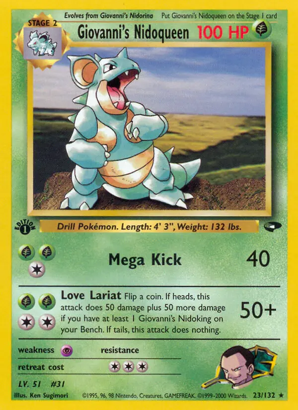 Giovanni's Nidoqueen — Gym Challenge card #23