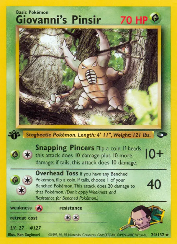 Giovanni's Pinsir — Gym Challenge card #24