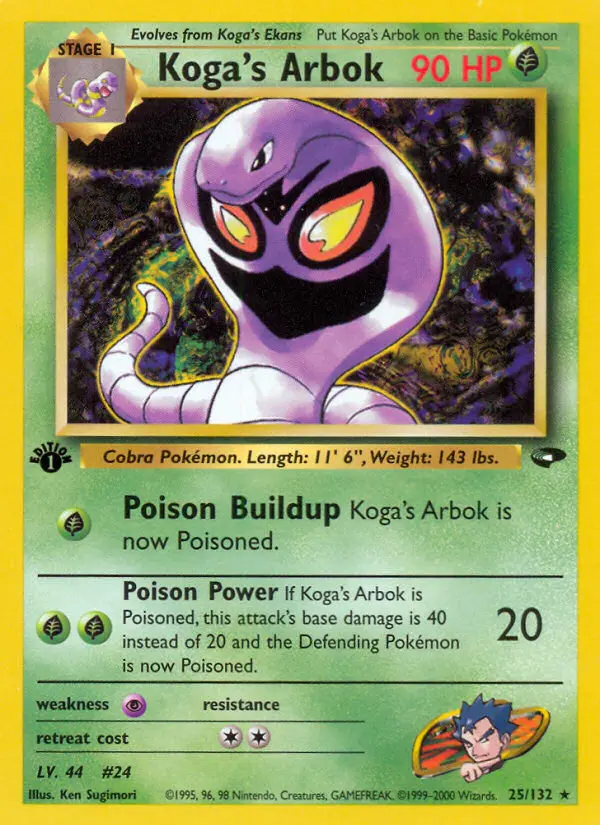 Koga's Arbok — Gym Challenge card #25