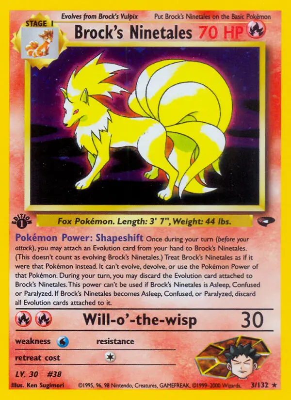 Brock's Ninetales — Gym Challenge card #3
