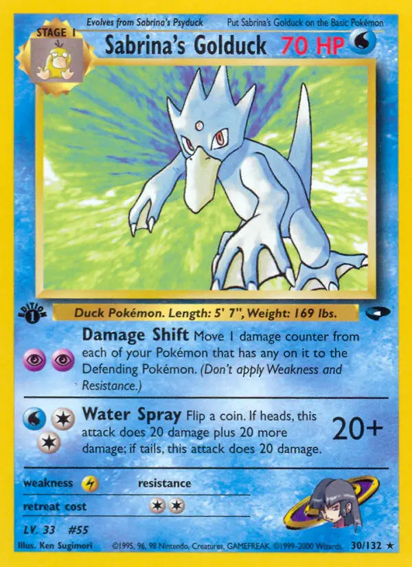 Sabrina's Golduck — Gym Challenge card #30