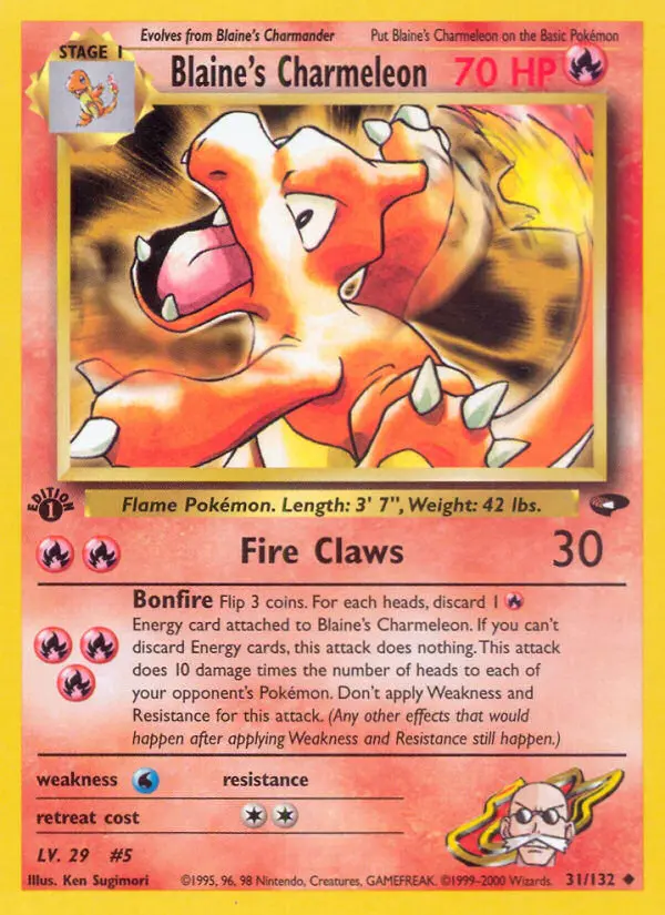Blaine's Charmeleon — Gym Challenge card #31