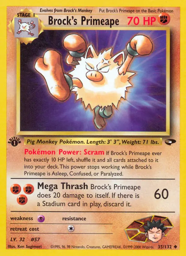 Brock's Primeape — Gym Challenge card #35