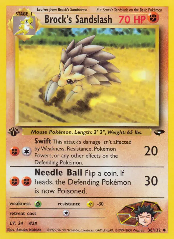 Brock's Sandslash — Gym Challenge card #36