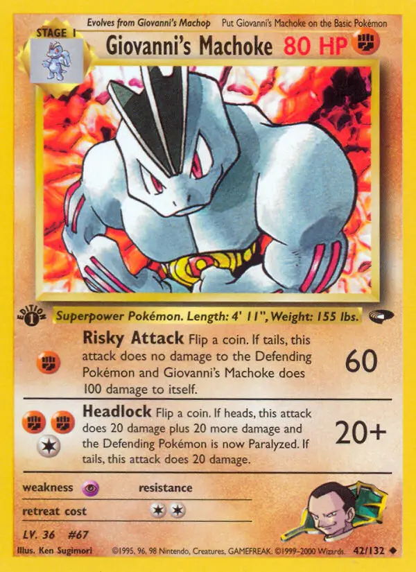 Giovanni's Machoke — Gym Challenge card #42