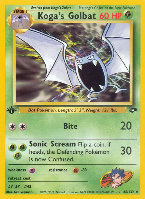 Koga's Golbat — Gym Challenge card #46