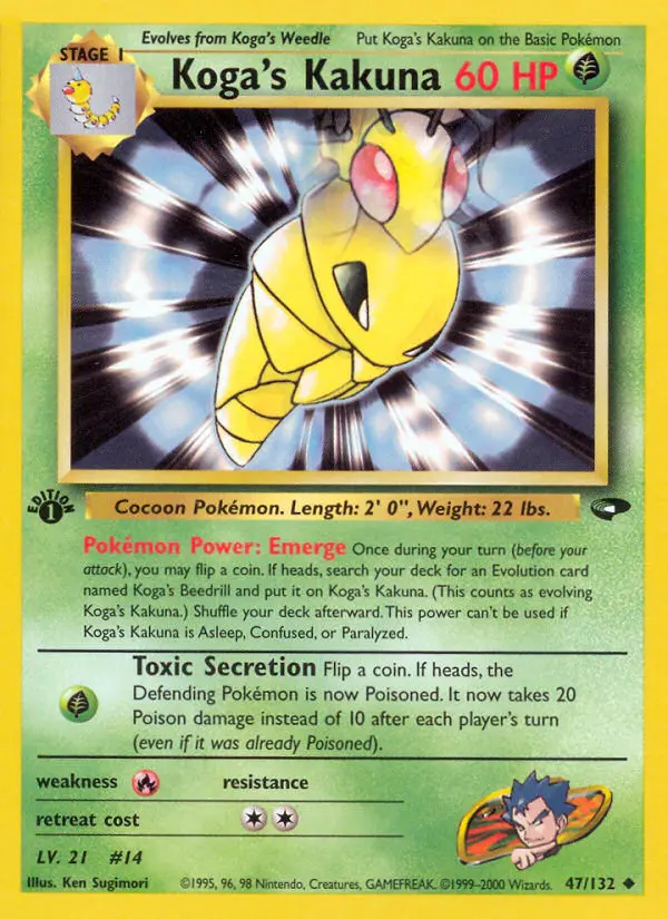 Koga's Kakuna — Gym Challenge card #47
