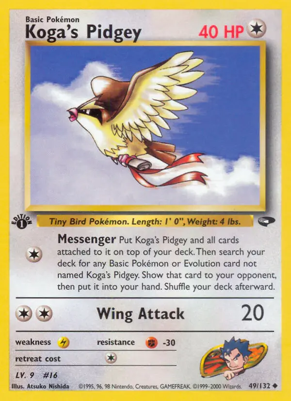 Koga's Pidgey — Gym Challenge card #49