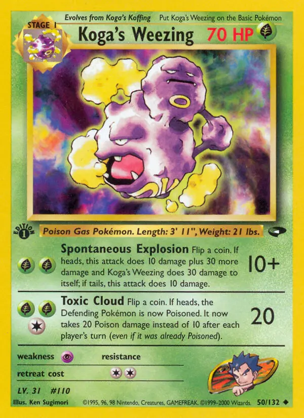 Koga's Weezing — Gym Challenge card #50