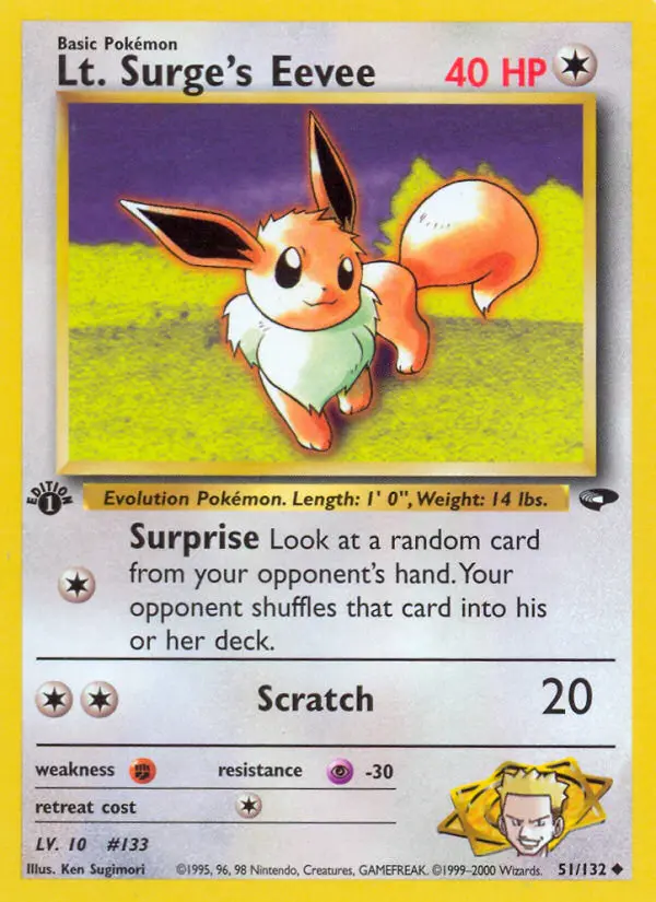 Lt. Surge's Eevee — Gym Challenge card #51