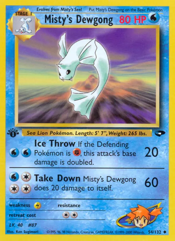 Misty's Dewgong — Gym Challenge card #54