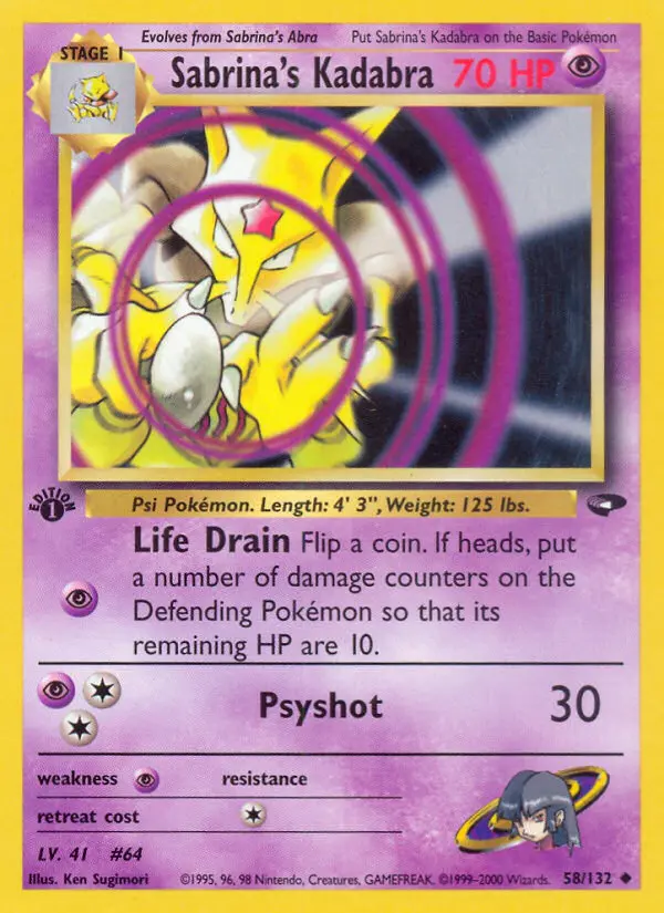 Sabrina's Kadabra — Gym Challenge card #58