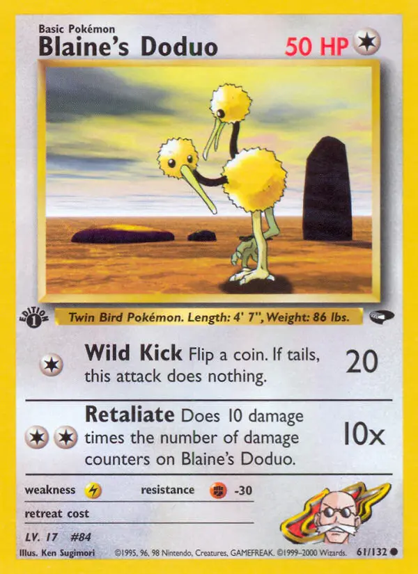 Blaine's Doduo — Gym Challenge card #61