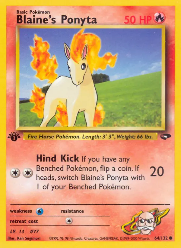 Blaine's Ponyta — Gym Challenge card #64