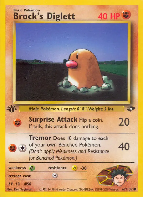 Brock's Diglett — Gym Challenge card #67