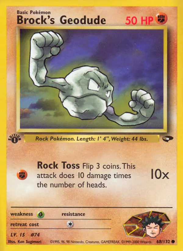 Brock's Geodude — Gym Challenge card #68