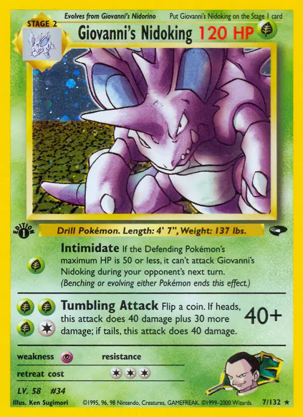 Giovanni's Nidoking — Gym Challenge card #7