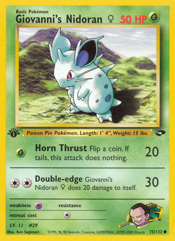 Giovanni's Nidoran♀ — Gym Challenge card #75