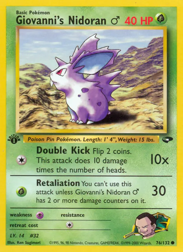 Giovanni's Nidoran♂ — Gym Challenge card #76