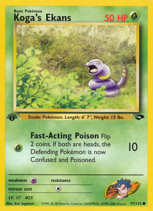 Koga's Ekans — Gym Challenge card #77