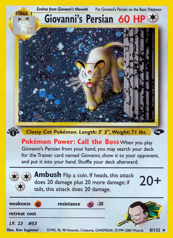 Giovanni's Persian — Gym Challenge card #8