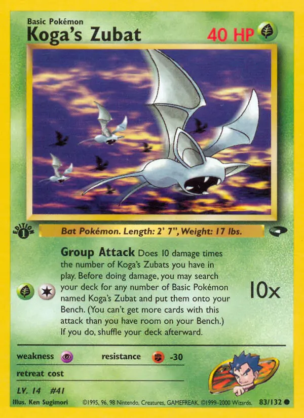 Koga's Zubat — Gym Challenge card #83