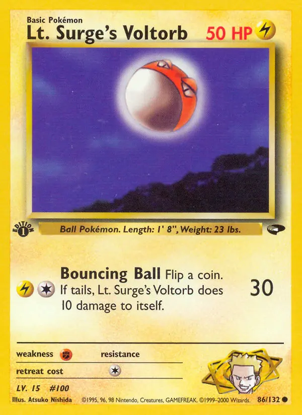 Lt. Surge's Voltorb — Gym Challenge card #86
