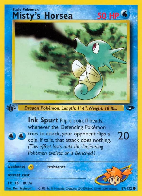 Misty's Horsea — Gym Challenge card #87