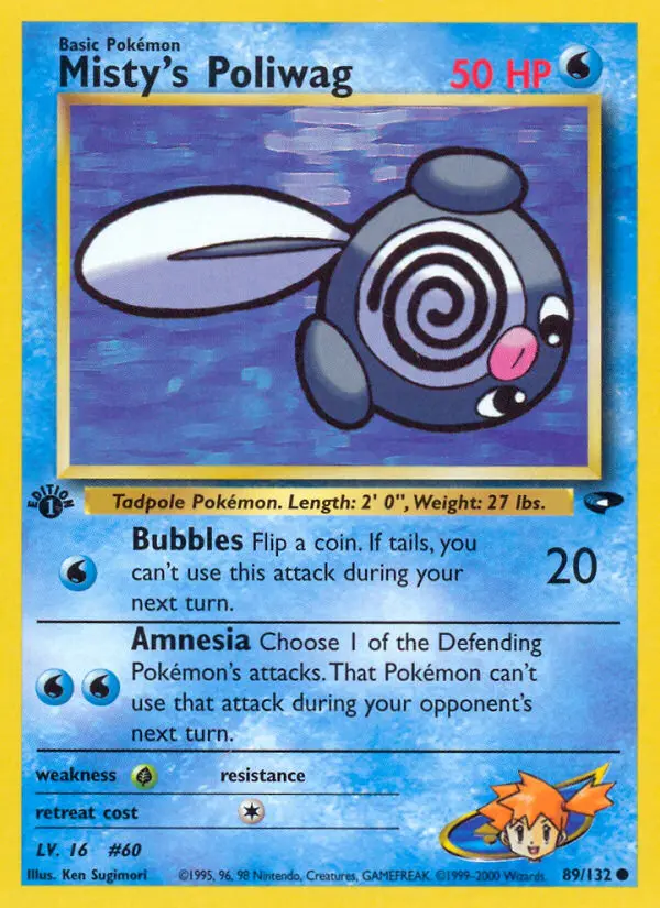 Misty's Poliwag — Gym Challenge card #89