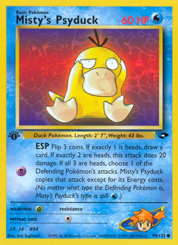 Misty's Psyduck — Gym Challenge card #90
