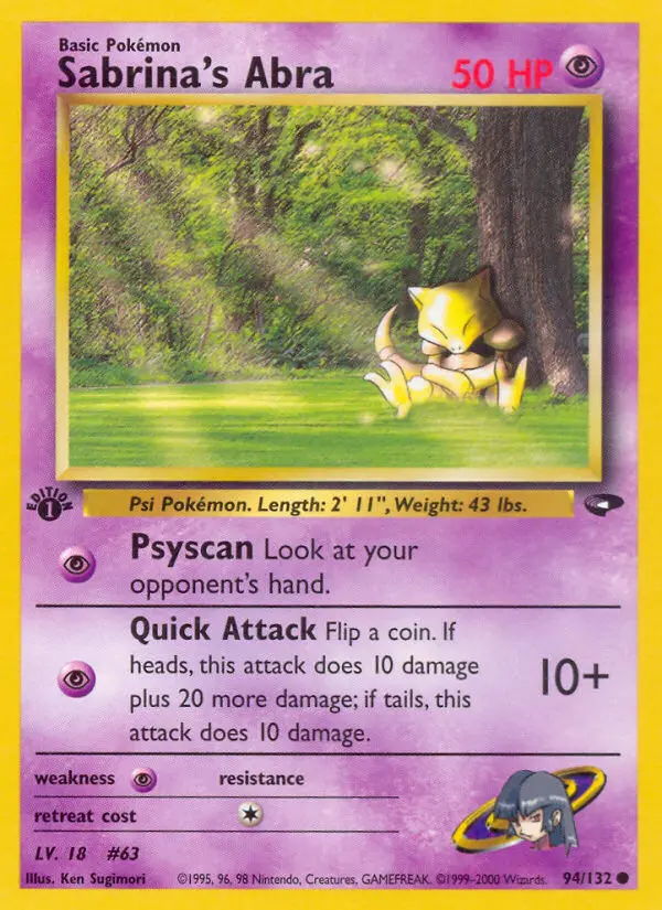 Sabrina's Abra — Gym Challenge card #94